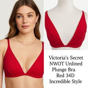 Victoria’s Secret NWOT Red Plunge Bra 34D | Incredible Unlined Style